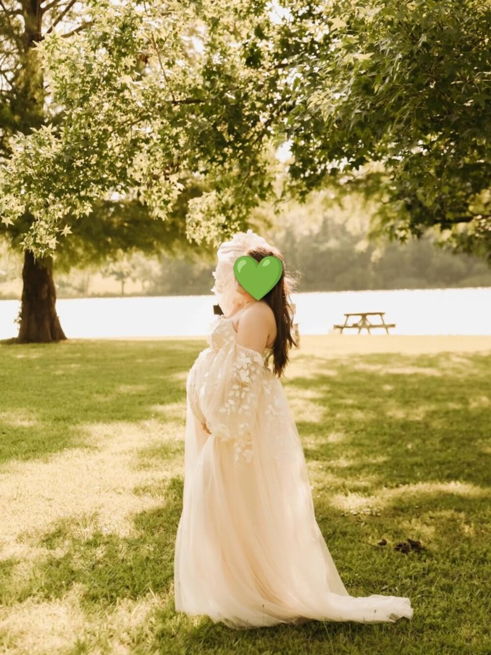 Champagne Floral Maternity Dress
